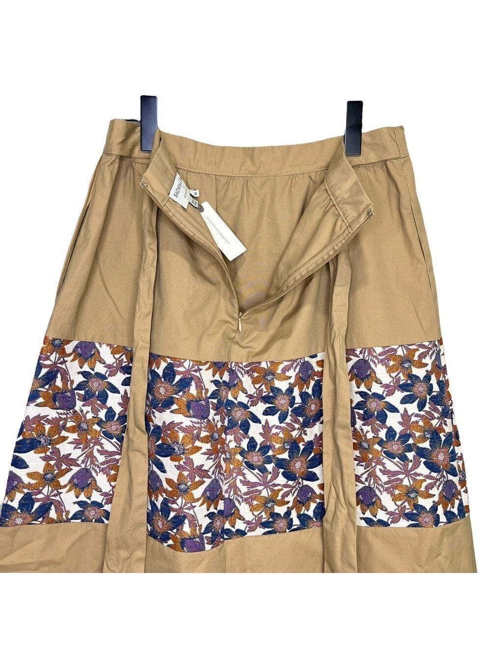 NEW Sachin + Babi Tan and Floral Jacquard Maxi Skirt Size 12 - Picture 6 of 14